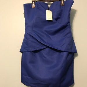 NWT Tobi Blue Strapless dress